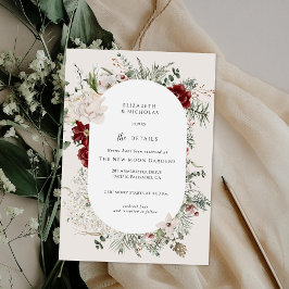 Spar & Kant | Winter Bloemen Huwelijksdetails Informatiekaartje