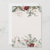 Spar & kant | Winter Bloemen Trouwfoto Save The Date (Achterkant)