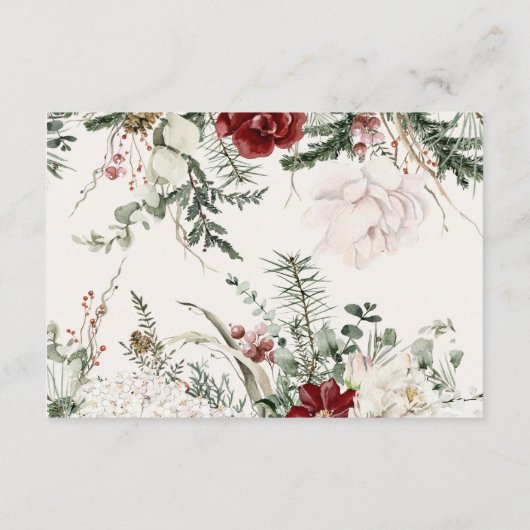 Spar & kant | Winter Bloemen Wedding QR Informatiekaartje (Achterkant)