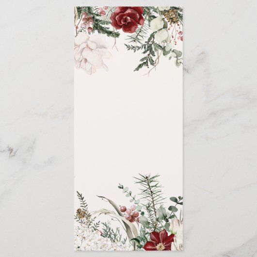 Spar & kant | Winter Floral Wedding Menu (Achterkant)