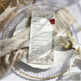 Spar & kant | Winter Floral Wedding Menu