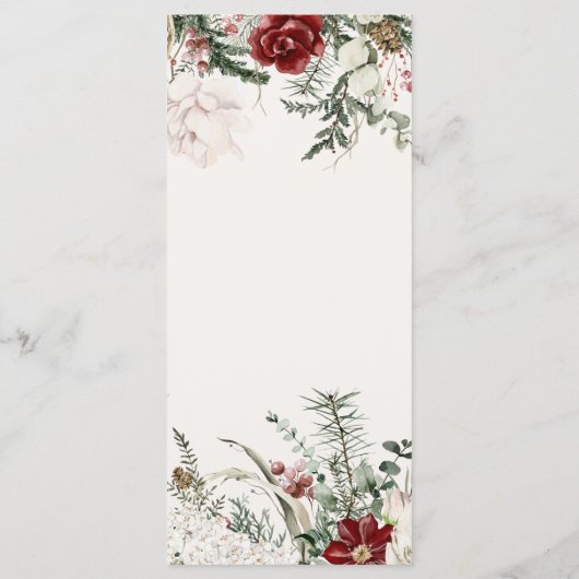 Spar & kant | Winter Floral Wedding Programma Programmakaart (Achterkant)