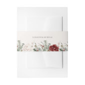 Spar & kant | Winter Floral Wedding Uitnodigingen Wikkel (Voorkant Voorbeeld)