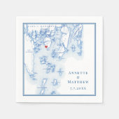 Spar Point Inn Boothbay Harbor Maine Kaart Bruilof Servet (Voorkant)