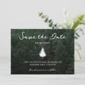 Spar Silhouet Bos Landschap Foto Bruiloft Save The Date (Staand voorkant)