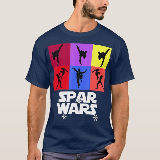 Spar Wars Kick Boxing Taekwondo MMA Karate T-shirt (Voorkant)