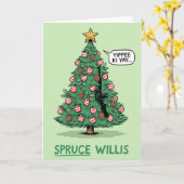 Spar Willis Grappige Kerstboom Punt Kaart (Gele Bloem)