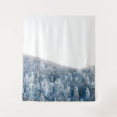 Sparbesneeuwde winterbos wandkleed (Voorkant)