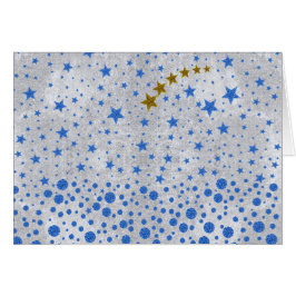 Sparblauwe sterren op abstract zilverpapier