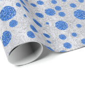 Sparblauwe sterren op abstract zilverpapier cadeaupapier (Rol Hoek)