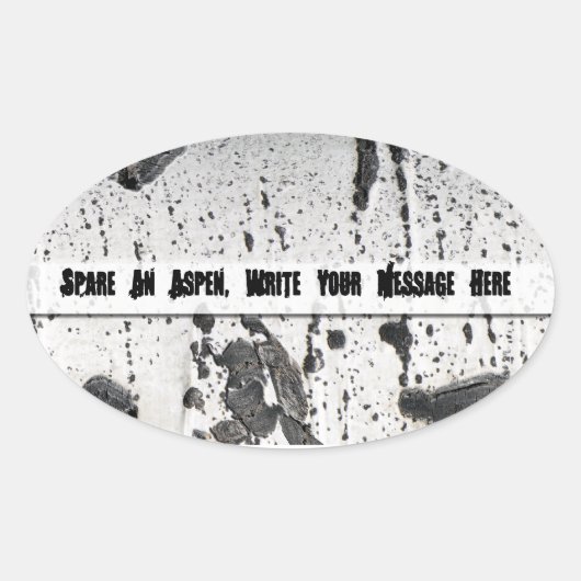 Spare an Aspen Tree Ovale Sticker (Voorkant)