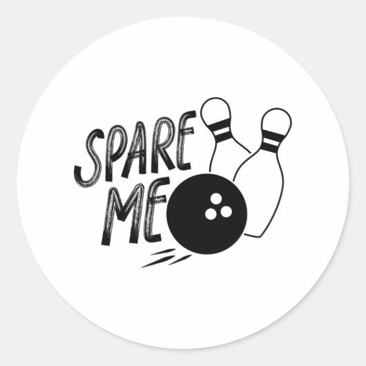 Spare me Bowling Pin Print Ronde Sticker (Voorkant)
