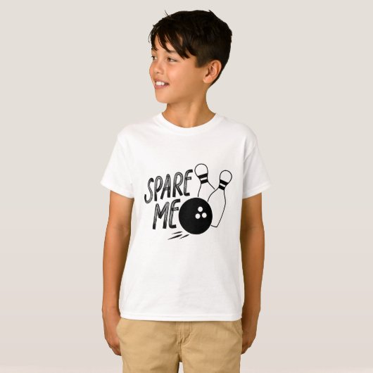 Spare me Bowling Pin Print T-shirt (Voorkant volledig)