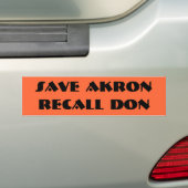 Sparen Akron Recall Don Bumpersticker (Op auto)