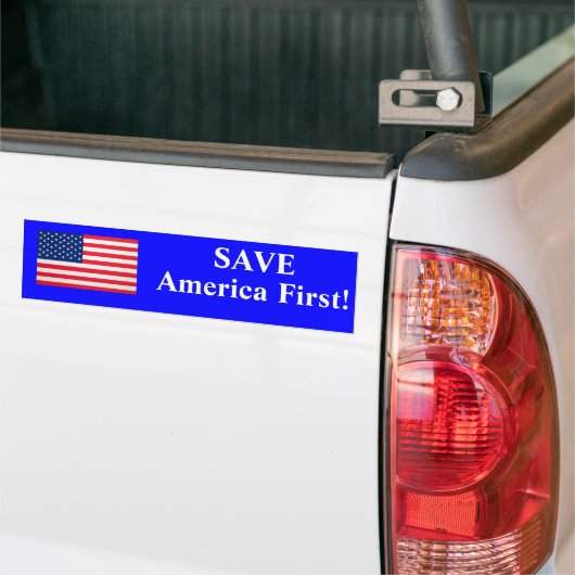 Sparen Amerika Eerste Bumpersticker (Op Truck)