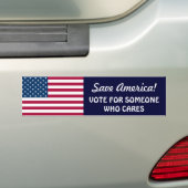 Sparen Amerika!-Stem op iemand die iets kan schele Bumpersticker (Op auto)