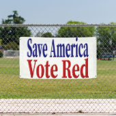 Sparen Amerika Stem Rood met rode blauwe tekst Spandoek (Insitu)