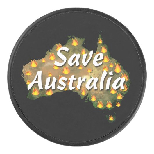 Sparen Australië van de ramp van Bushfire Hockey Puck (Voorkant)
