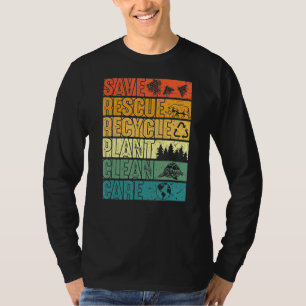 Sparen bijen Reddingsdieren Plant Bomen Schone Zee T-shirt