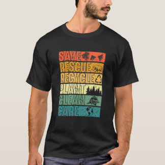 Sparen bijen Reddingsdieren Plant Bomen Schone Zee T-shirt