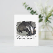Sparen British Badgers, verzet zich tegen de dasse Briefkaart (Staand voorkant)