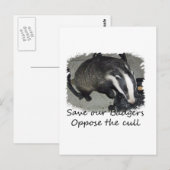Sparen British Badgers, verzet zich tegen de dasse Briefkaart (Voorkant / Achterkant)