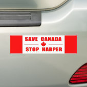 Sparen Canada - Stop Harper Bumpersticker (Op auto)