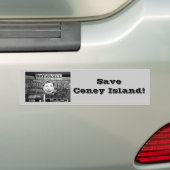 Sparen Coney Island! Bumpersticker (grijs) (Op auto)
