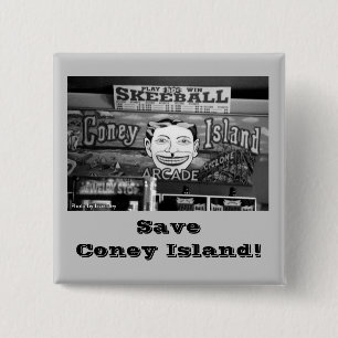 Sparen Coney Island! Vierkante button