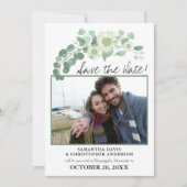 Sparen Datum 2 Foto's Eucalyptus Greenery Kaart (Voorkant)