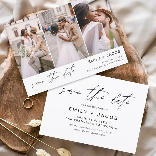 Sparen Datum 3 de Foto Elegant Modern Save The Date
