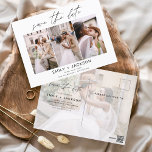 Sparen Datum 4 de Foto Elegant Classy Modern Briefkaart<br><div class="desc">Moderne en Elegant Horizontaal Vier (4) Foto sparen de Magnet van de Weddenschap van de Datum met hand letterlijke manuscripttypografie. Sparen de magneet van de datumuitnodiging omvat manuscripttypografie en chic en eenvoudig ontwerp dat u uw aangepast afbeelding van de de fotografie van het verloving kunt toevoegen aan.</div>