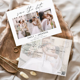 Sparen Datum 4 de Foto Elegant Classy Modern Briefkaart