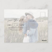 Sparen Datum 4 de Foto Elegant Classy Modern Briefkaart (Achterkant)