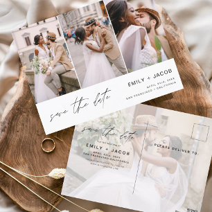 Sparen Datum 4 de Foto Elegant Modern Briefkaart