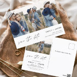 Sparen Datum 4 de Foto Elegant Modern Briefkaart<br><div class="desc">Moderne en Elegant Horizontaal Vier (4) Foto sparen de Magnet van de Weddenschap van de Datum met hand letterlijke manuscripttypografie. Sparen de magneet van de datumuitnodiging omvat manuscripttypografie en chic en eenvoudig ontwerp dat u uw aangepast afbeelding van de de fotografie van het verloving kunt toevoegen aan.</div>