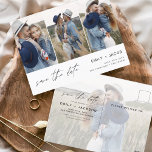 Sparen Datum 4 de Foto Elegant Modern Briefkaart<br><div class="desc">Moderne en Elegant Horizontaal Vier (4) Foto sparen de Magnet van de Weddenschap van de Datum met hand letterlijke manuscripttypografie. Sparen de magneet van de datumuitnodiging omvat manuscripttypografie en chic en eenvoudig ontwerp dat u uw aangepast afbeelding van de de fotografie van het verloving kunt toevoegen aan.</div>
