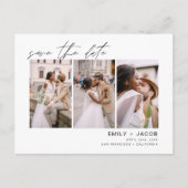 Sparen Datum 4 Foto Elegant Editable Briefkaart (Voorkant)