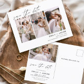 Sparen Datum 4 Foto Elegant Editable Briefkaart