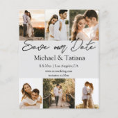 sparen datum 6 foto ' s collage trouwkaart (Voorkant)