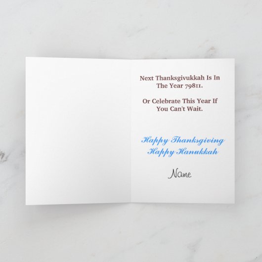 Sparen Datum 79811 Wenskaart Thanksgivukkah Feestdagen Kaart (Binnen)