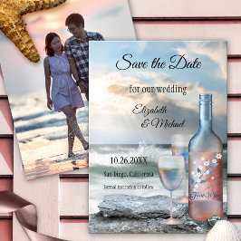 Sparen de Aangepaste Beach bruiloft van de Foto va Save The Date