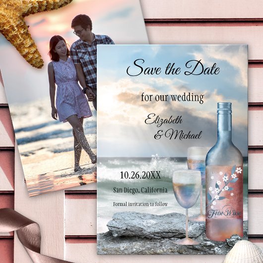 Sparen de Aangepaste Beach bruiloft van de Foto va Save The Date