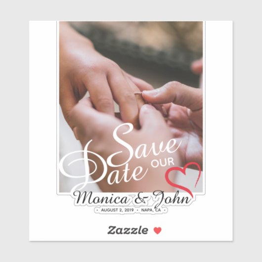 Sparen de Aangepaste Foto van de Datum Sticker (Vel)