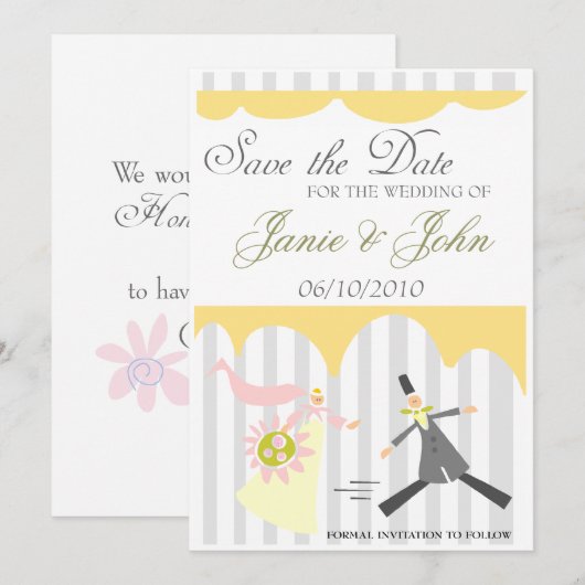 Sparen de Aankondiging van de Datum (Voorkant / Achterkant)