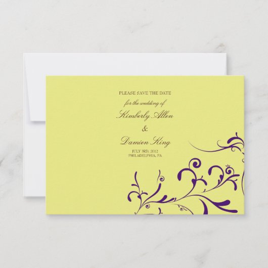 Sparen de Aankondiging van de Datum | Floral Splas (Voorkant)