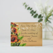 Sparen de Aankondiging van de Datum, Zonnebloemen Briefkaart (Staand voorkant)