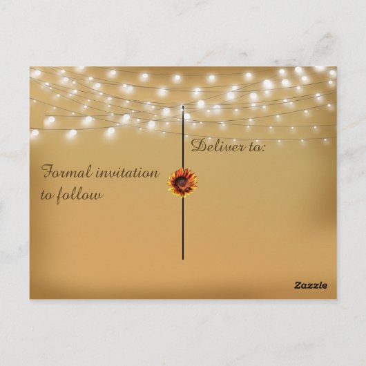 Sparen de Aankondiging van de Datum, Zonnebloemen Briefkaart (Achterkant)