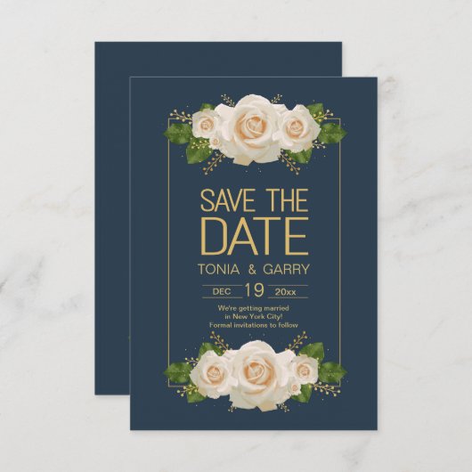 Sparen de Aankondiging van de Rozen van de Datum (Voorkant / Achterkant)