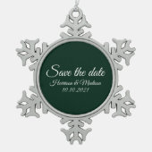 Sparen de Aankondiging van de Weddenschap van het  Tin Sneeuwvlok Ornament (Voorkant)